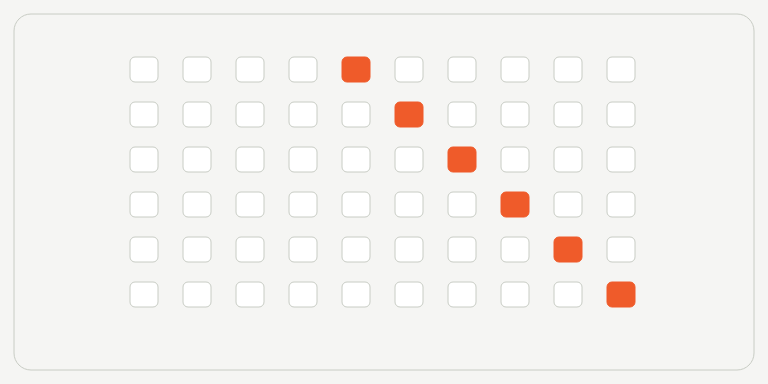Selected cells stand out from a larger grid. The illustration shows a sample inside a declared batch, not proof that the batch contains every eligible record.